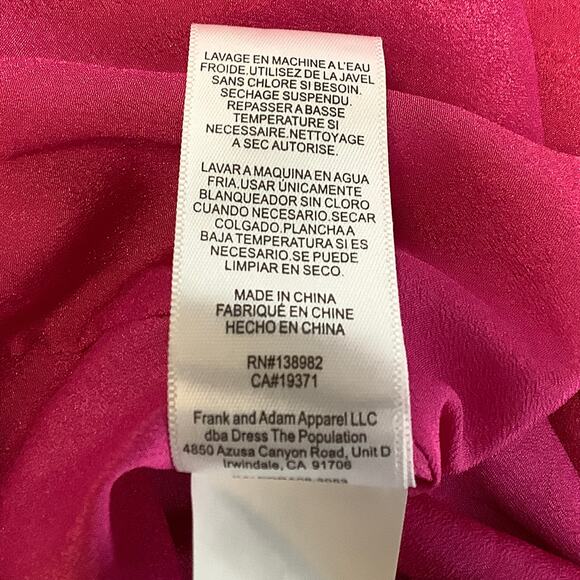 NEW! Dress the Population Size X-Small Kai Fuchsia Gown XS Prom Formal G17-10 - Picture 7 of 8